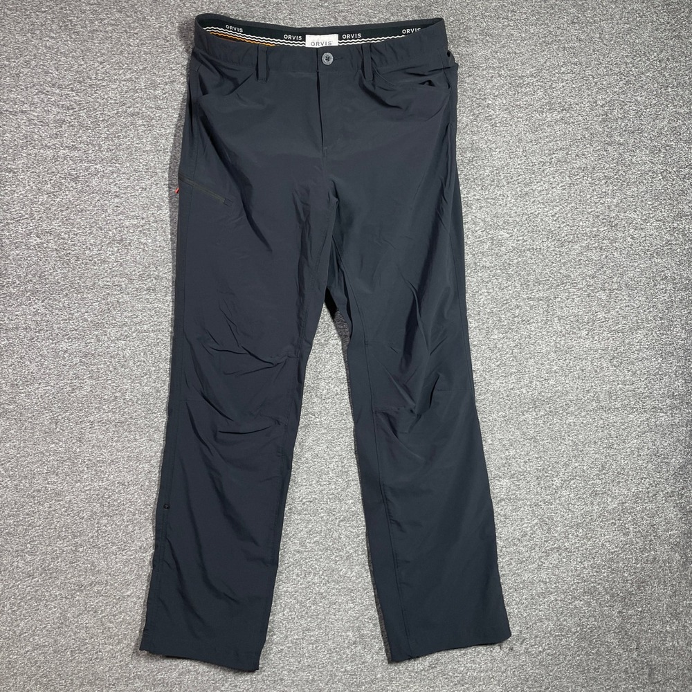 Orvis Womens Gray Recycled Nylon Stretch Hiking Travel Pants Size 12 Roll Up Hem